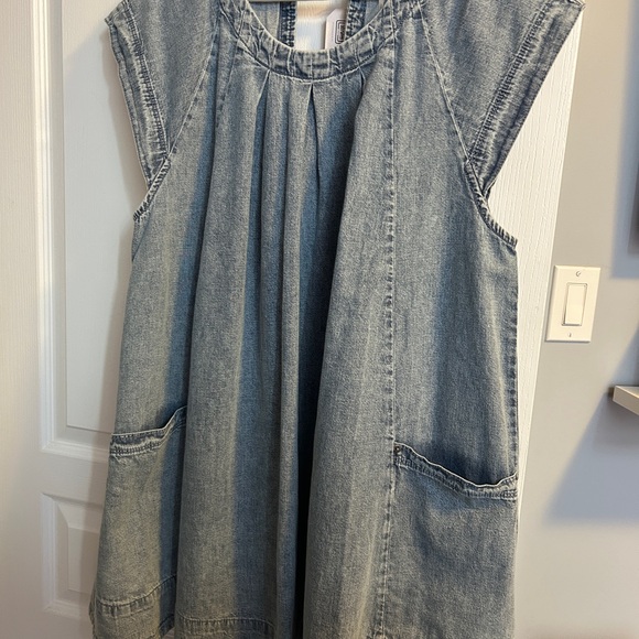 NWT Free People Light Blue Denim Dress - Picture 4 of 10